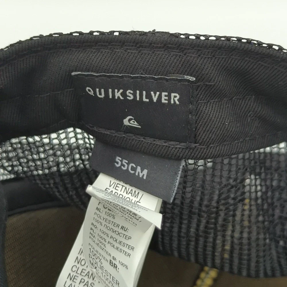 Quiksilver SHRED WHITE AND BLUE Trucker Hat Foam Snapback 55 cm Cap Mesh Black